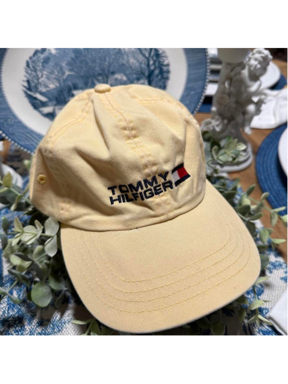 Yellow vintage Tommy Hilfiger baseball cap